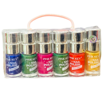 Pink Key Nail Polish 6 Pcs Set